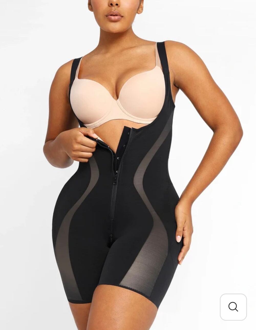 Shapellx Curve Code Sculpting Bodysuit 2X Black NWT Open Bust Shapewear